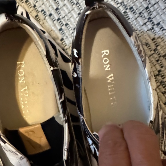 Ron White Black and Silver Floral Women's Sneakers - Picture 3 of 9